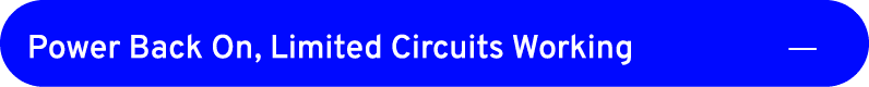 Power Back On, Limited Circuits Working ￼