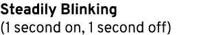 Steadily Blinking (1 second on, 1 second off) 