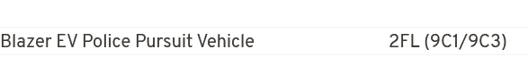 Blazer EV Police Pursuit Vehicle 2FL (9C1/9C3)
