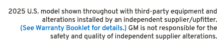 2025 U.S. model shown throughout with third party equipment and alterations installed by an independent supplier/upfi...