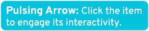 Pulsing Arrow: Click the item to engage its interactivity.