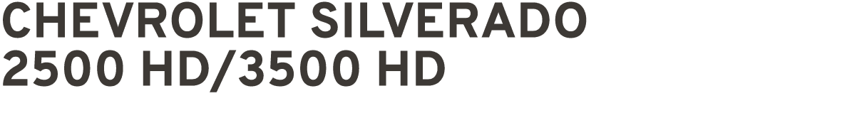 CHEVROLET SILVERADO 2500 HD/3500 HD