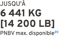 JUSQU' 6 441 KG [14 200 LB] PNBV max. disponible20