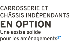 CARROSSERIE ET CH SSIS IND PENDANTS EN OPTION Une assise solide pour les am nagements27