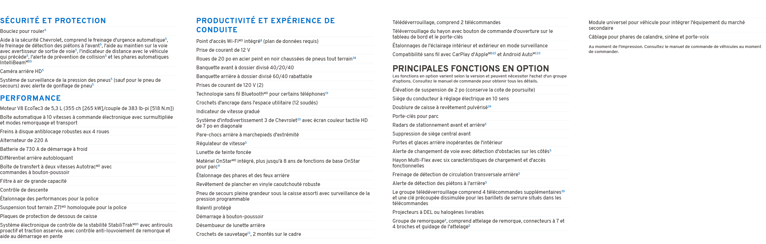 S CURIT ET PROTECTION PERFORMANCE PRODUCTIVIT  ET EXP RIENCE DE CONDUITE PRINCIPALES FONCTIONS EN OPTION Les fonctio...