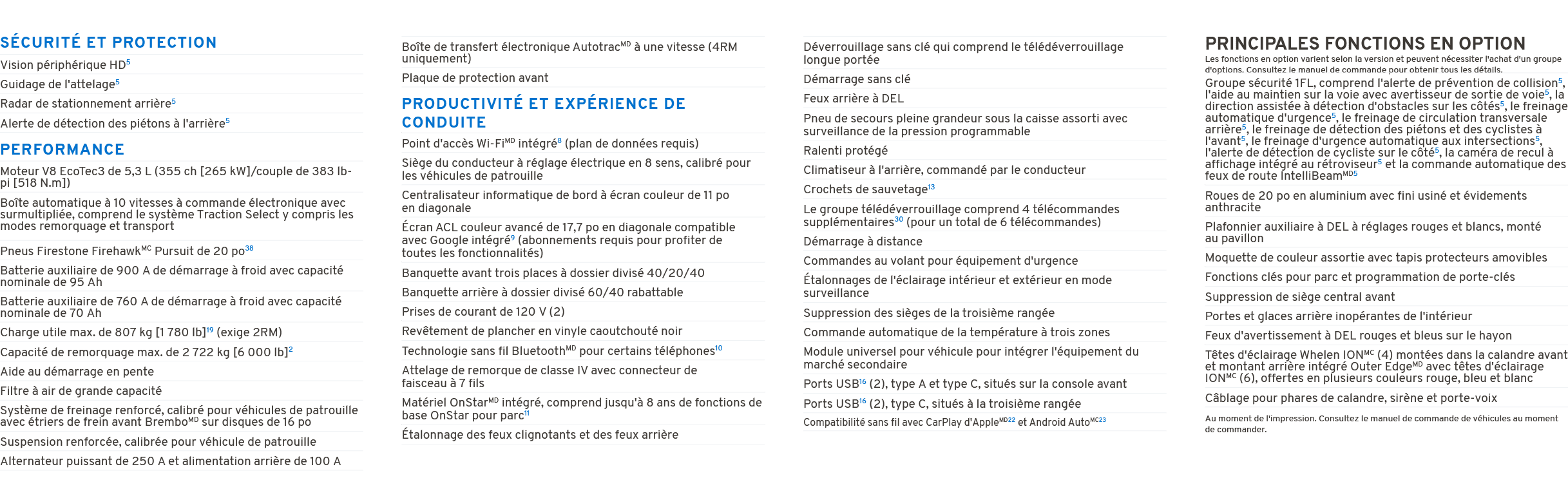 S CURIT ET PROTECTION PERFORMANCE PRODUCTIVIT  ET EXP RIENCE DE CONDUITE PRINCIPALES FONCTIONS EN OPTION Les fonctio...