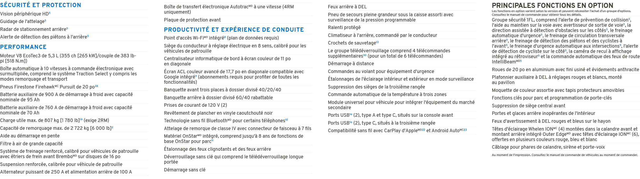 S CURIT ET PROTECTION PERFORMANCE PRODUCTIVIT  ET EXP RIENCE DE CONDUITE PRINCIPALES FONCTIONS EN OPTION Les fonctio...