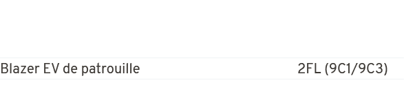 Blazer EV de patrouille 2FL (9C1/9C3)