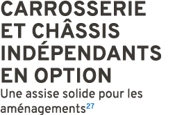 CARROSSERIE ET CH SSIS IND PENDANTS EN OPTION Une assise solide pour les am nagements27