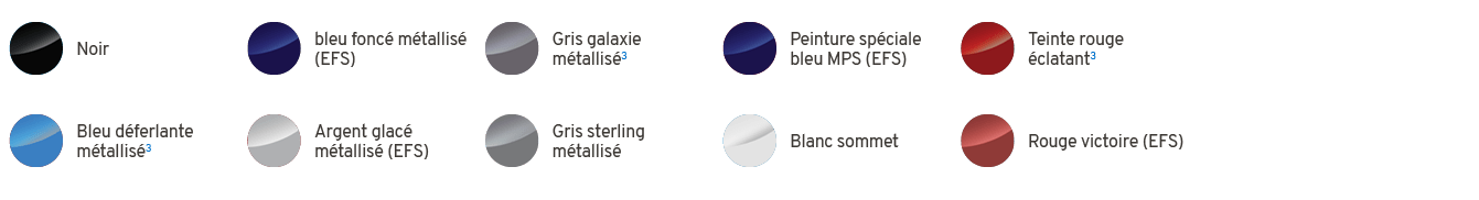 ￼,Noir,￼,bleu fonc m tallis  (EFS),￼,Gris galaxie m tallis 3,￼,Peinture sp ciale bleu MPS (EFS),￼,Teinte rouge  clat...