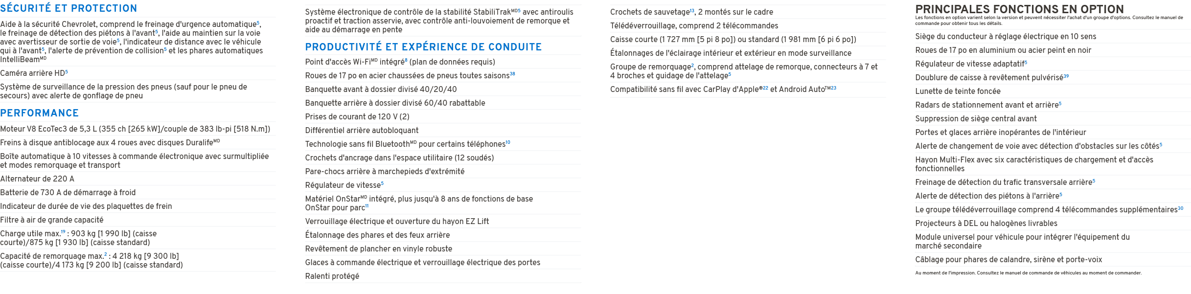 S CURIT ET PROTECTION PERFORMANCE PRODUCTIVIT  ET EXP RIENCE DE CONDUITE PRINCIPALES FONCTIONS EN OPTION Les fonctio...