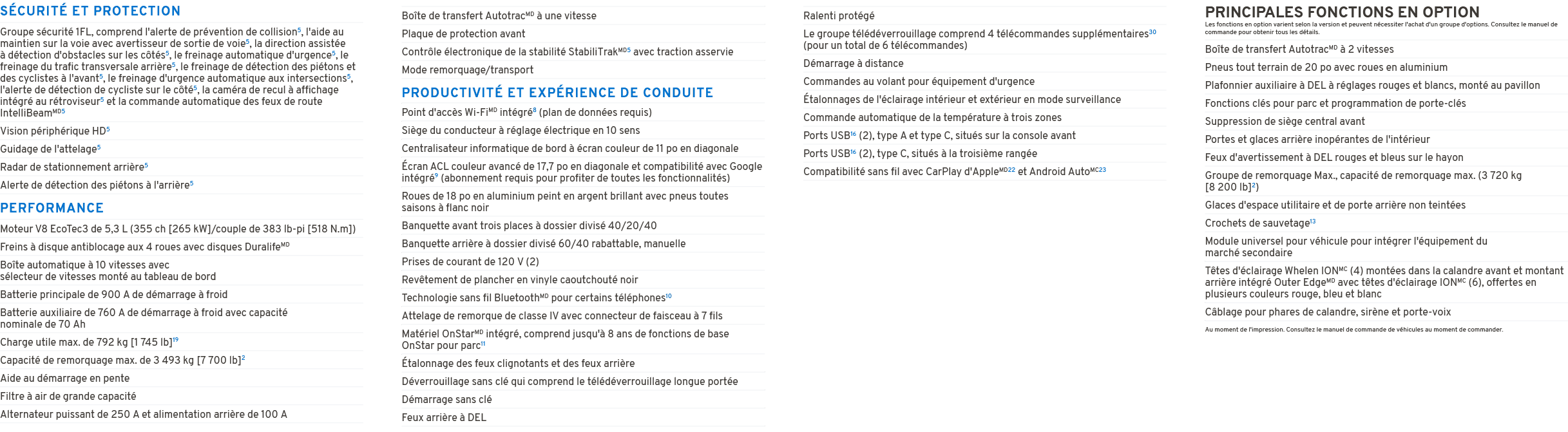 S CURIT ET PROTECTION PERFORMANCE PRODUCTIVIT  ET EXP RIENCE DE CONDUITE PRINCIPALES FONCTIONS EN OPTION Les fonctio...