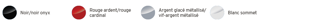 ￼,Noir/noir onyx,￼,Rouge ardent/rouge cardinal,￼,Argent glac m tallis /vif argent m tallis  ,￼,Blanc sommet