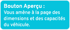 Bouton Aper u : Vous am ne  la page des dimensions et des capacit s du v hicule.