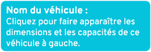 Nom du v hicule : Cliquez pour faire appara tre les dimensions et les capacit s de ce v hicule  gauche. 