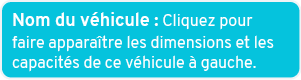 Nom du v hicule : Cliquez pour faire appara tre les dimensions et les capacit s de ce v hicule  gauche. 