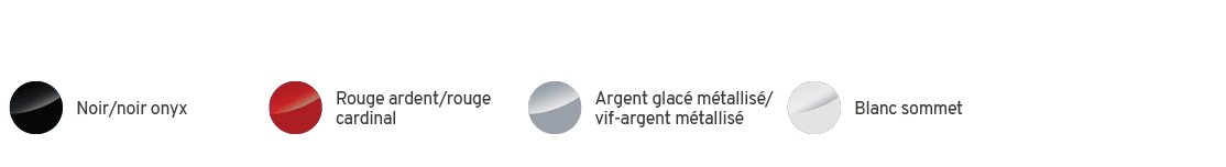￼,Noir/noir onyx,￼,Rouge ardent/rouge cardinal,￼,Argent glac m tallis /vif argent m tallis  ,￼,Blanc sommet