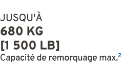 JUSQU' 680 kg [1 500 lb] Capacit  de remorquage max.2