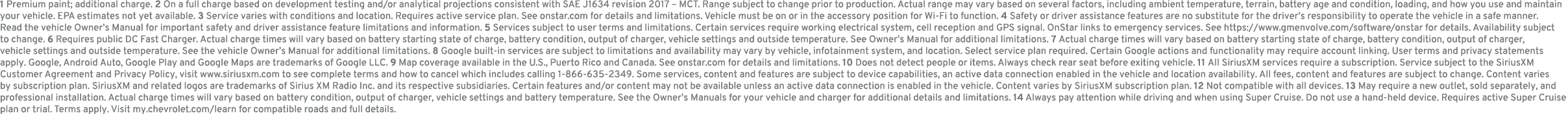 1 Premium paint; additional charge. 2 On a full charge based on development testing and/or analytical projections con...