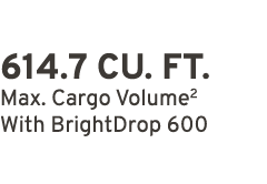 614.7 CU. FT. Max. Cargo Volume2 With BrightDrop 600