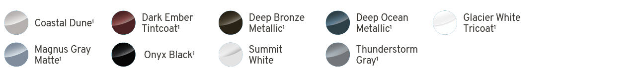 ￼,Coastal Dune1,￼,Dark Ember Tintcoat1,￼,Deep Bronze Metallic1,￼,Deep Ocean Metallic1,￼,Glacier White Tricoat1,,,￼,Ma...