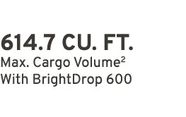 614.7 CU. FT. Max. Cargo Volume2 With BrightDrop 600