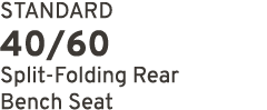 STANDARD 40/60 Split Folding Rear Bench Seat