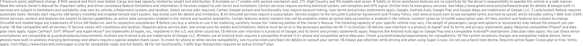1 Premium paint; additional charge. 2 With second and third rows folded. Cargo and load capacity limited by weight an...