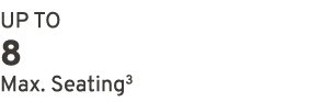 UP TO 8 Max. Seating3
