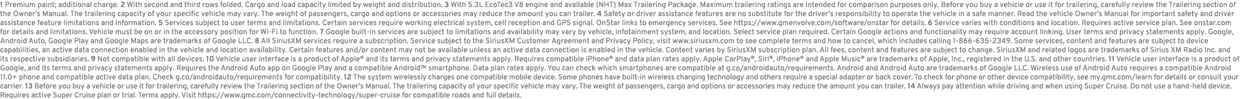 1 Premium paint; additional charge. 2 With second and third rows folded. Cargo and load capacity limited by weight an...