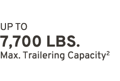 UP TO 7,700 LBS. Max. Trailering Capacity2 