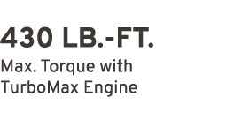 430 LB. FT. Max. Torque with TurboMax Engine