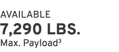 AVAILABLE 7,290 LBS. Max. Payload3