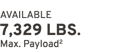 AVAILABLE 7,329 LBS. Max. Payload2