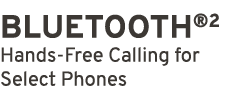 BLUETOOTH®2 Hands Free Calling for Select Phones