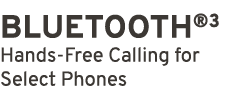 BLUETOOTH®3 Hands Free Calling for Select Phones