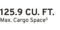 125.9 CU. FT. Max. Cargo Space3