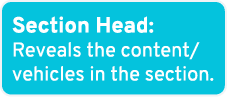 Section Head: Reveals the content/vehicles in the section.