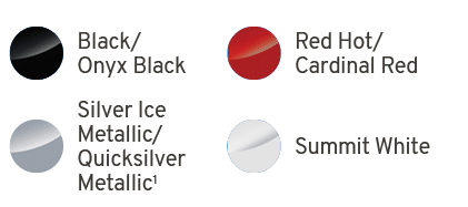 ￼,Black/ Onyx Black,￼,Red Hot/ Cardinal Red,￼,Silver Ice Metallic/Quicksilver Metallic1 ,￼,Summit White