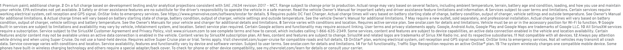 1 Premium paint; additional charge. 2 On a full charge based on development testing and/or analytical projections con...