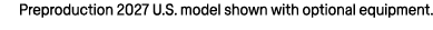 Preproduction 2027 U.S. model shown with optional equipment.